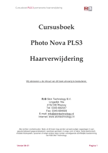 cursus boek - Skin Technology, leverancier van PhotoNova PLS3