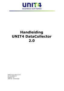 Handleiding UNIT4 DataCollector
