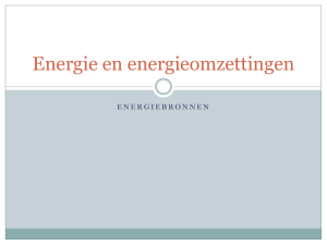 Energie en energieomzettingen