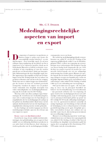 Mededingingsrechtelijke aspecten van import en export