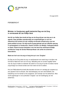 Minister Jo Vandeurzen geeft startschot Dag van de Zorg in