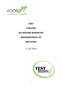 Verslag TestTeam De Nieuwe Regentes, juli 2016