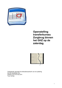 Openstelling transferbureau Zorgbrug binnen het GHZ op de zaterdag.