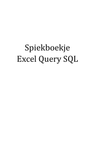 Spiekboekje Excel Query SQL