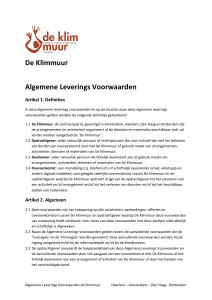 De Klimmuur Algemene Leverings Voorwaarden