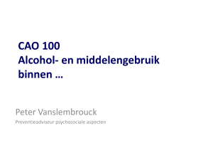CAO 100 Alcohol- en middelengebruik binnen