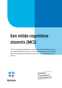 Een milde cognitieve stoornis (MCI)