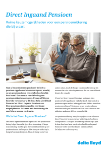 Direct Ingaand Pensioen - Brochure klant
