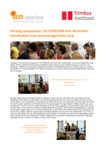 Verslag symposium De PERSOON met dementie