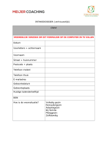 Intake formulier - Meijer Coaching