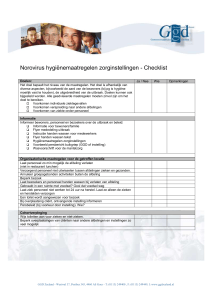 hygiënemaatregelen zorginstellingen - Checklist