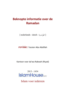 Beknopte informatie over de Ramadan