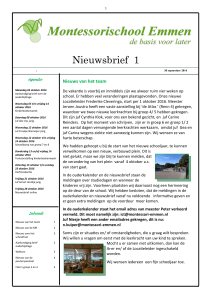 Nieuwsbrief 1 - Montessori Emmen