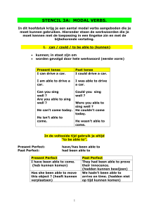stencil 3c: auxiliaries (hulpwerkwoorden)