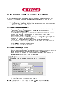 De IP camera vanaf uw website benaderen
