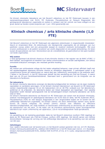 Klinisch chemicus / arts klinische chemie (1,0 FTE)