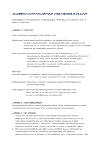 ALGEMENE VOORWAARDEN VOOR ONDERNEMERS IN DE BOUW