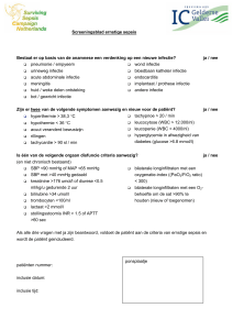 ponsplaatje Screeningsblad ernstige sepsis Bestaat er op basis van