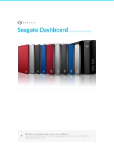 Seagate Dashboard Gebruikershandleiding