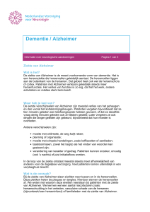 Dementie / Alzheimer - Nederlandse Vereniging voor Neurologie