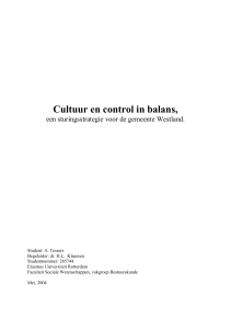 Cultuur en control in balans - Erasmus Universiteit Rotterdam