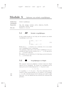 Module 5 Oplossen van stelsels vergelijkingen