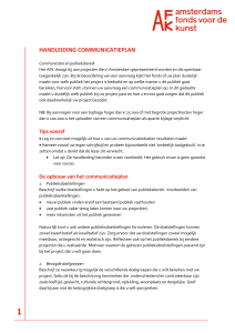 handleiding communicatieplan - Amsterdams Fonds voor de Kunst