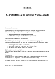 Richtlijn Perinataal Beleid bij Extreme Vroeggeboorte