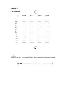 Werkblad 2-2. Elektroforesegel Resultaat Sequentie van DNA 2 (na