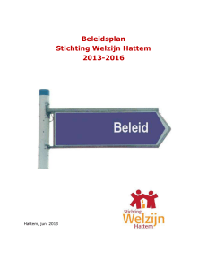 Beleidsplan Stichting Welzijn Hattem 2013-2016