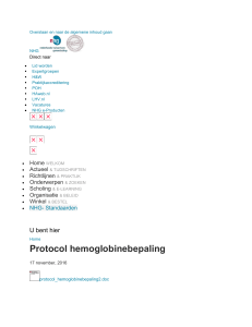 Protocol hemoglobinebepaling - Nederlands Huisartsen Genootschap