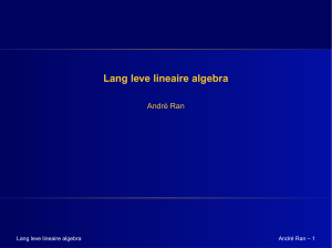 Lang leve lineaire algebra
