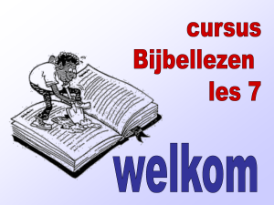 Cursus bijbellezen NT les 7