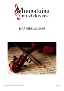 jaarverslag 2016 - Maassluise Muziekweek