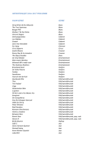 ARTIESTENLIJST 2016-2017 PER GENRE NAAM GENRE Stray