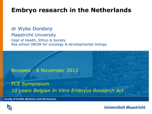 Embryo research in the Netherlands
