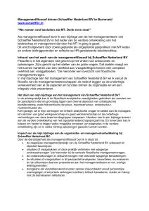 Managementfilosoof binnen Schaeffler Nederland BV te Barneveld