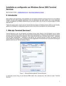 Installatie en configuratie van Windows Server 2003 Terminal Services