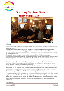 Jaarverslag 2015 - Stichting Variant Goes