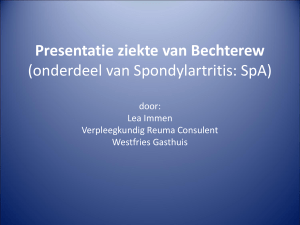 Presentatie ziekte van Bechterew (onderdeel van Spondylartritis: SpA)