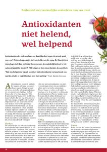 Antioxidanten niet helend, wel helpend