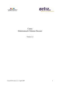 Casus Elektronisch Cliënten Dossier (ECD)