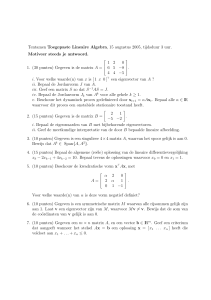 Tentamen Toegepaste Lineaire Algebra, 15 augustus 2005