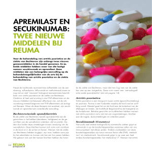 apremilast en secukinumab: twee nieuwe middelen bij reuma
