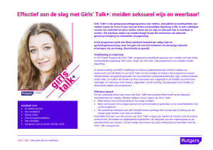 Effectief aan de slag met Girls` Talk+: meiden seksueel