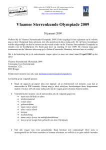 Vlaamse Sterrenkunde Olympiade 2009