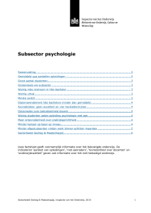 Subsector psychologie - Inspectie van het onderwijs