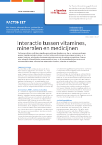 factsheet `Interactie tussen vitamines, mineralen en medicijnen`