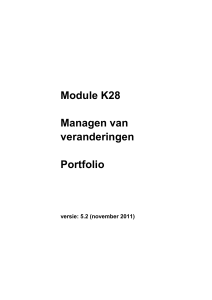 Module K28 Managen van veranderingen Portfolio versie: 5.2