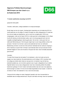 Algemene Politieke Beschouwingen D66 Krimpen aan den IJssel